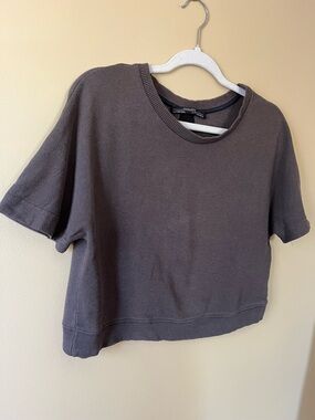All Saints Short Sleeve Cropped Sweatshirt Shirt